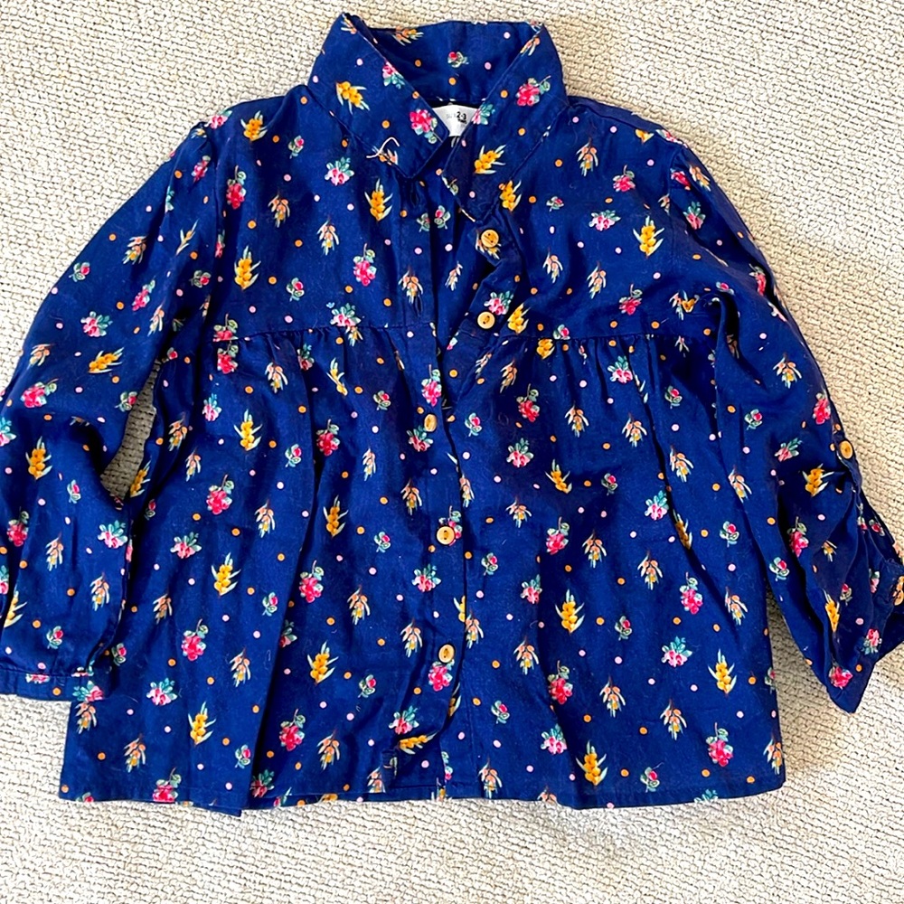 ZARA Fall Floral Blouse Girls 2-3Y